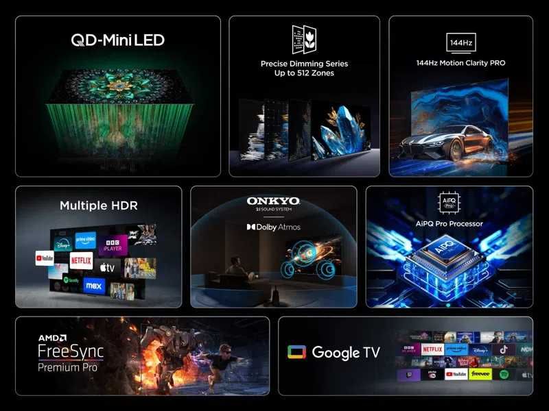 Телевізор TCL QD-Mini LED 55Q6C 144 Гц Нові! Запечатані!