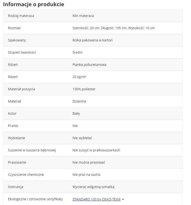 Łącznik do materaców/klin do materaców JYSK