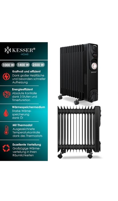 Grzejnik olejowy o mocy 2500 W