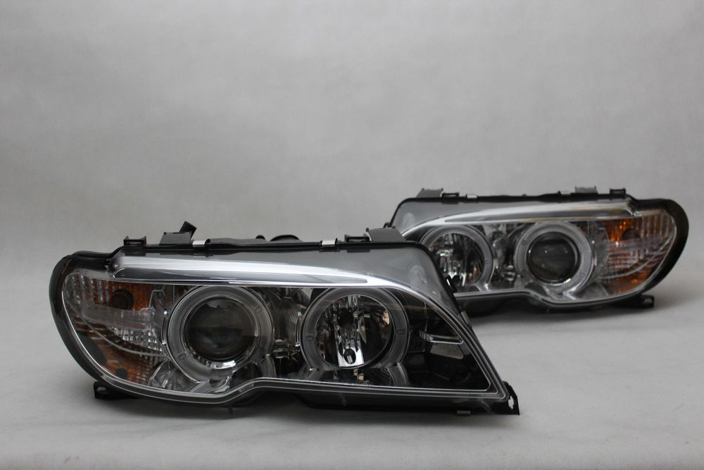 Lampy przednie przód BMW E46 COUPE 03-06 D2S CCFL LED XENON RINGI CHRO