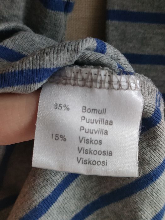 Bluzka w paski M/L szara bluzka z długim rękawem