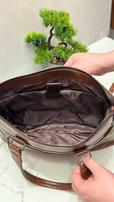 Чоловіча сумка портфель для документів  ноутбука + Гаманець  подарунок