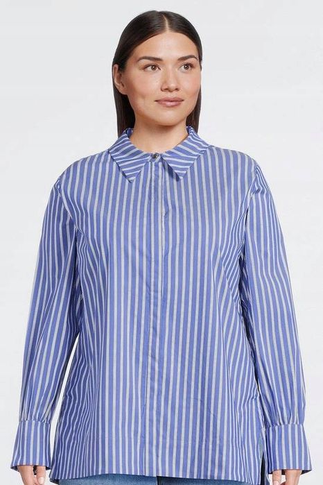 Karen Millen 46 3Xl Koszula Damska W Paski Poplin 100% Bawełna D2720