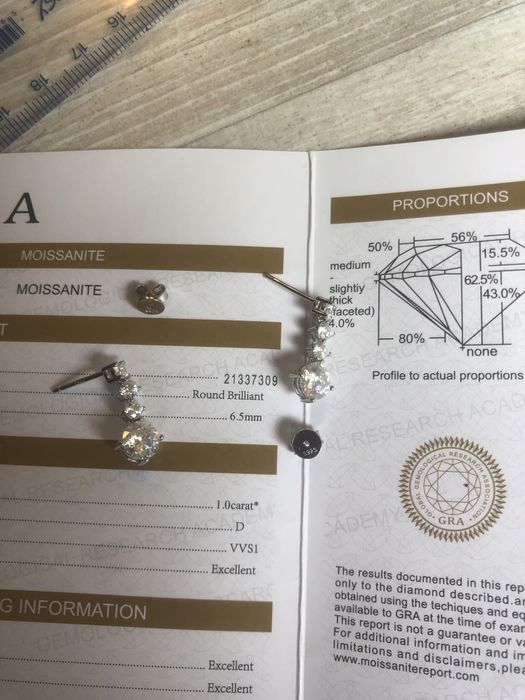 Jednokaratowe lab diament Moissanite kolczyki srebrne