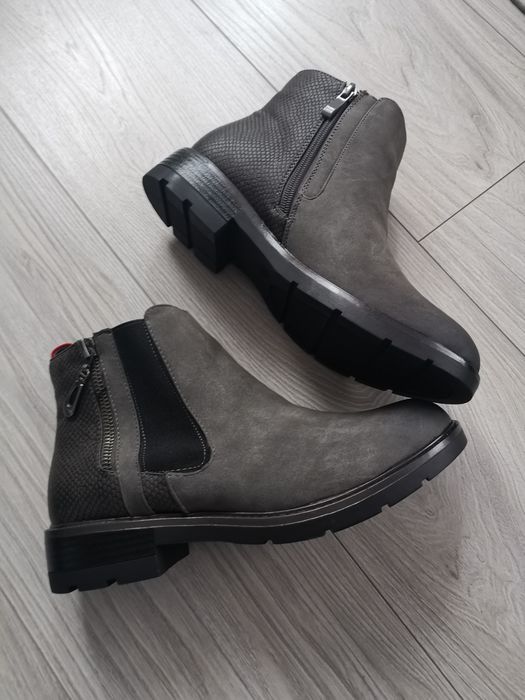 Botki szare roz 38
