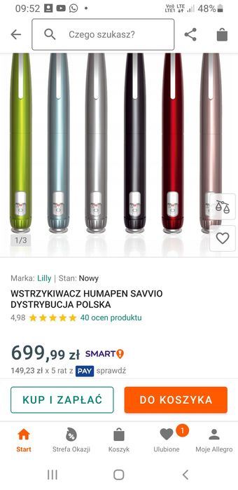 Pen do insuliny Humapen Savivo Lily