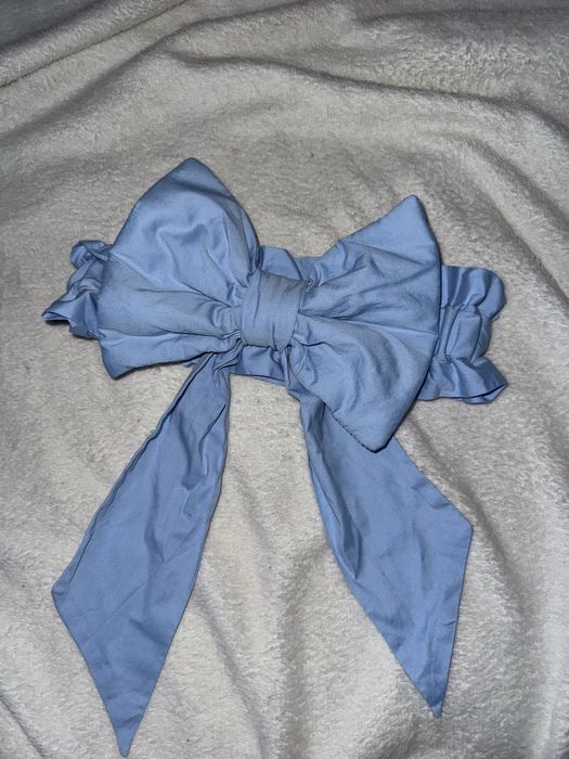 Бант на резинці для виписки з пологового, блакитний