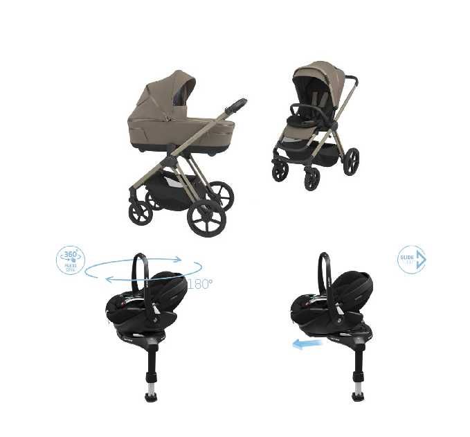 Espiro Miloo 4w1 wózek+Maxi Cosi Pebble 360 Pro+baza FamilyFix 360 Pro