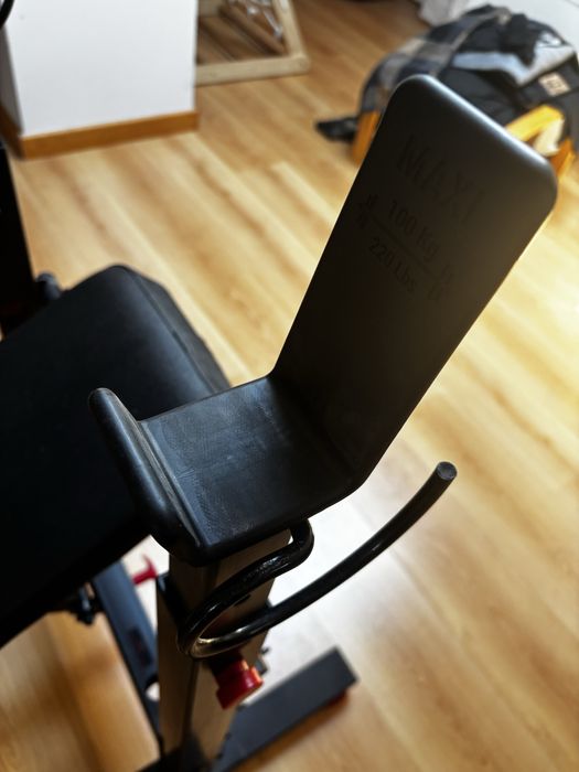Banco de Musculação Supino Plano, Inclinável, com Suportes de Barra Dobráveis