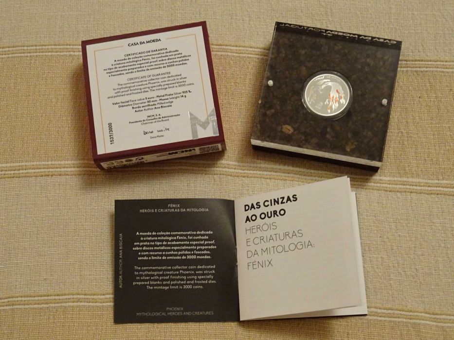 Numismática Moeda Comemorativa Fénix Heróis Mitologia Prata 925 Proof