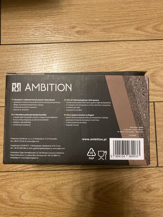 Ambition LUSSO 2 szklanki termiczne z łyżeczkami