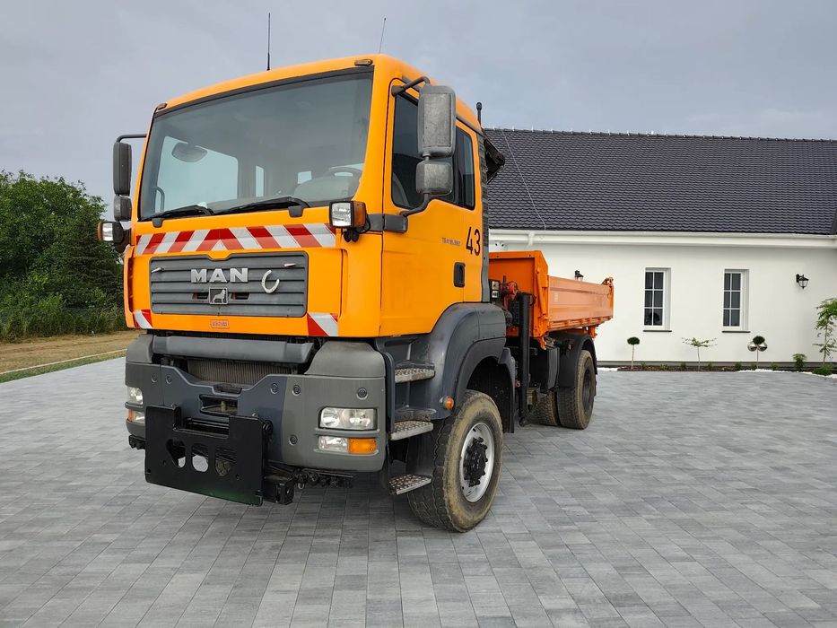 MAN MAN TGA 18.360 HDS Żuraw Wywrotka 4x4 akcja zima  I właściciel HDS Kipper 4x4
