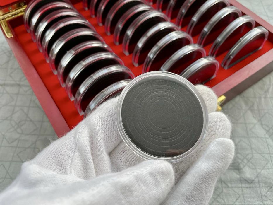 Бокс з дерева для монет + 30 капсул 46мм Капсули для монет