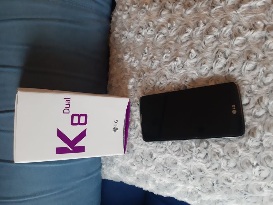 Telefon LG K 8 Dual sim Black Blue bez simlocka ładowarka pokrowiec pu