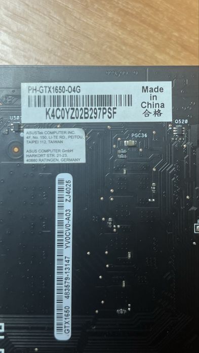 Видеокарта ASUS Phoenix GeForce GTX 1650 4 GB