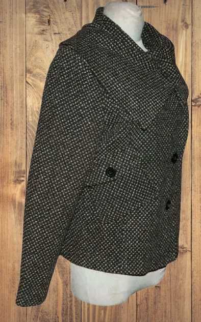 Jesienna  kurtka z tkaniny z wełną z dużym kołnierzem XL/42 | 168E