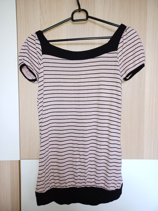 Bluzka różowa czarna w paski gokarta Orsay s 36