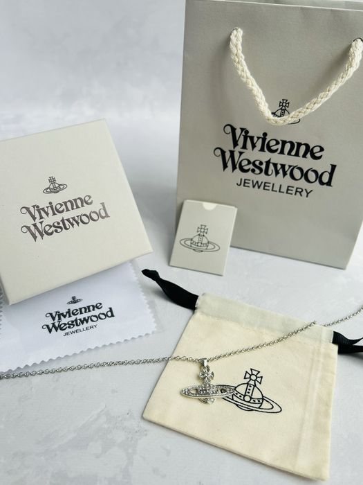 Браслет Vivienne Westwood / Браслет з підвіскою - планета / Ланцюг на руку Вів'єн Вествуд / Кулон Вівен Вествуд срібний новий