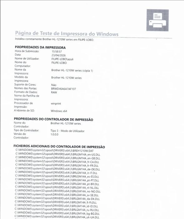 Impressora Brother HL-1212W - como nova
