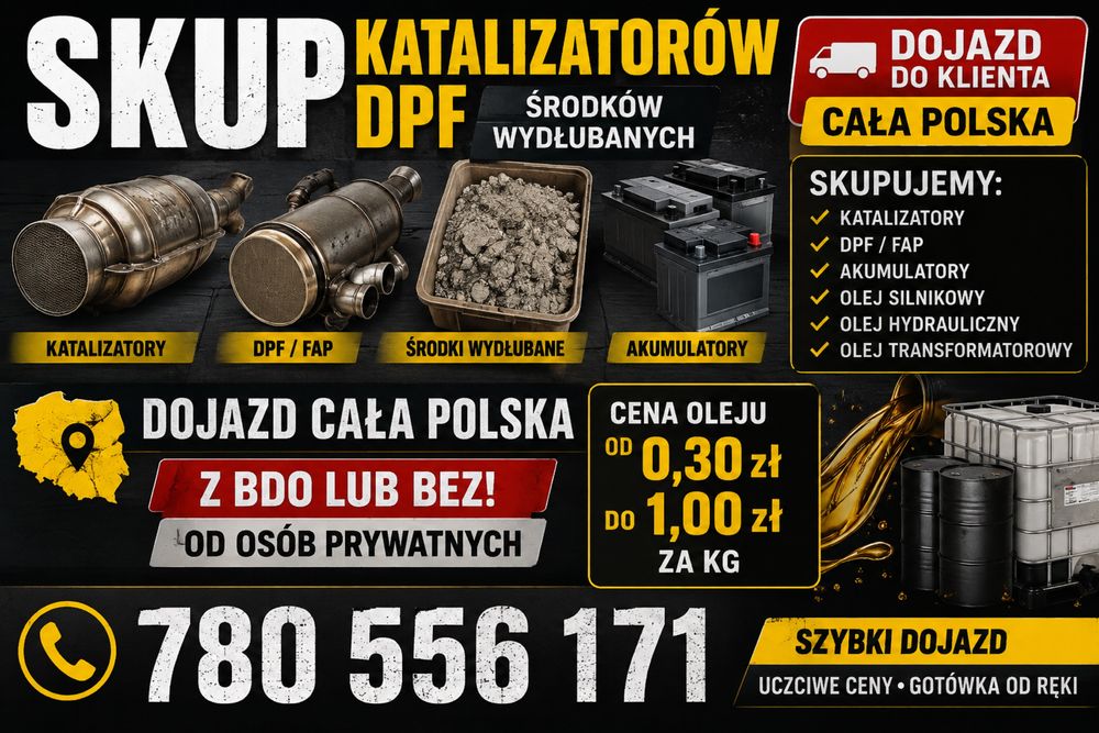 Skup oleju katalizatorow i wiele inych