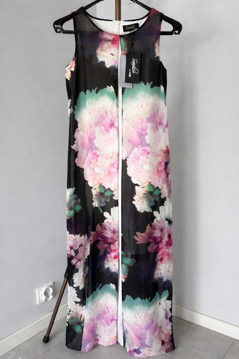 Wallis sukienka maxi w kwiaty elegancka 40 M/L nowa