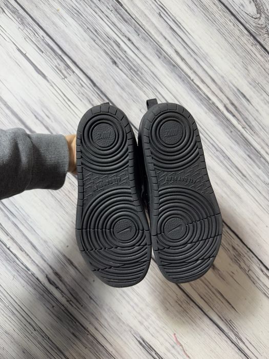 Nike детские кроссовки оригинал на липучке кожаные черные 33 размер