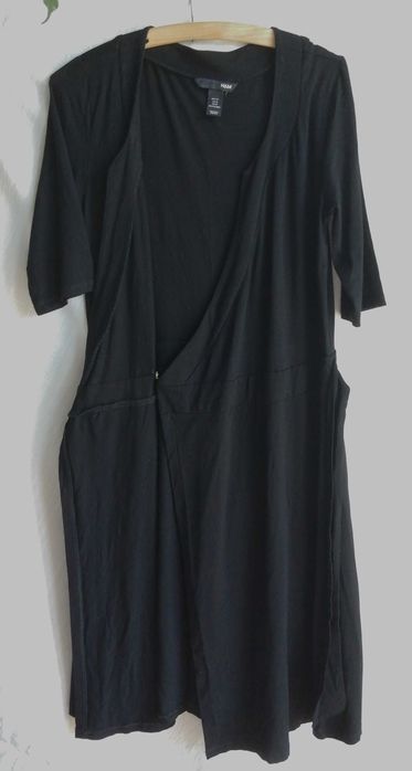 H&M  M 38 / L 40 sukienka kopertowa czarna midi