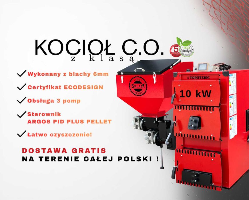 Kocioł Piec CO na pellet, drewno, groszek Uniwersal Power 10kW