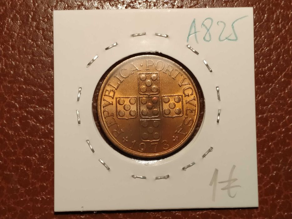 A825 moeda de 1 escudo de 1973 em bronze - Portugal