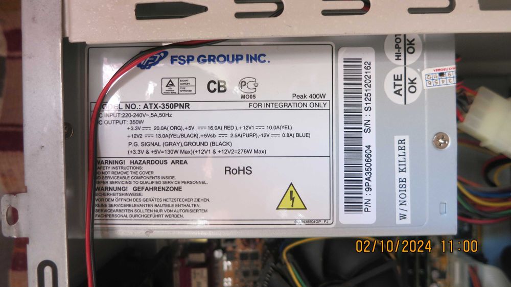 МB Asus P5RD2-VM/Intel D945 3,4Ghz/PCIE Asus EAX1650 Pro 256/4Gb DDR2