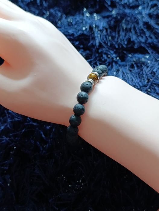 Bransoletka z naturalnego kamienia i tworzywa