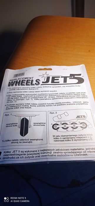 Koła do rolek 70x24mm/85 A, oryginalnie zapakowane