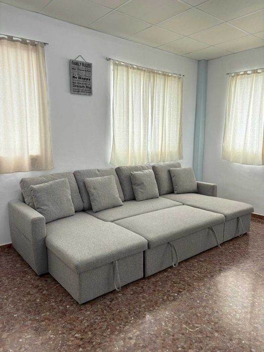Novo sofa cama cinza Levamos a sua casa Envio gratis