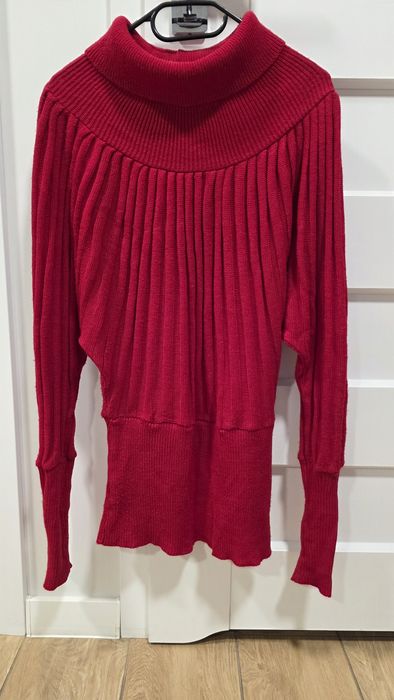 Sweter z golfem kimono