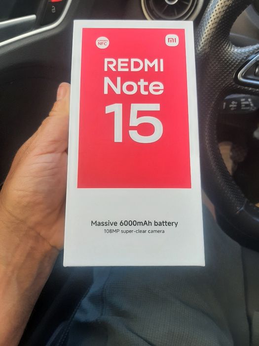 Xiaomi redmi note 15 novo na caixa com fatura de compra na worten.oferta de capa e película protetora.