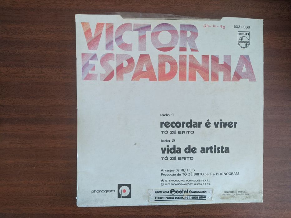 Vinil - Victor Espadinha – Recordar É Viver / Vida De Artista