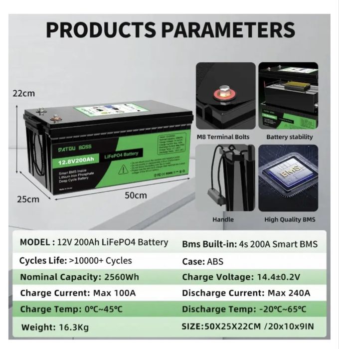 LifePo4 12 volt 200 ah