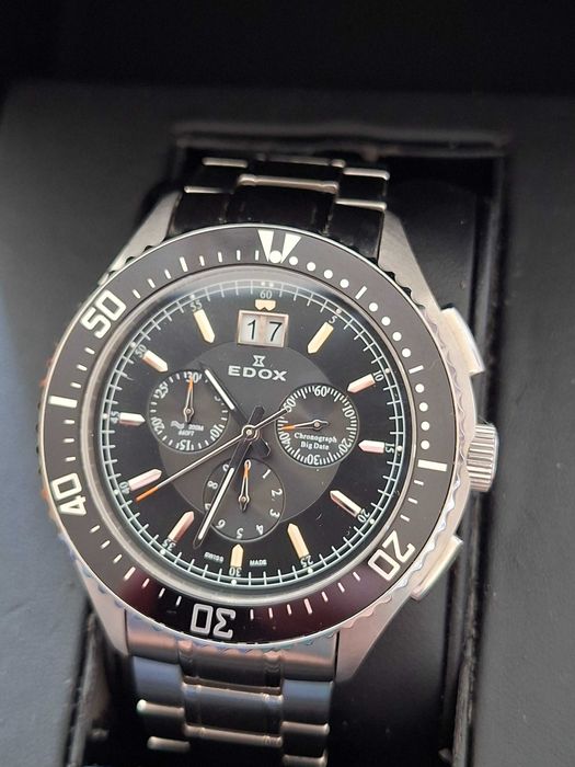 Zegarek męski Edox C1 Chronograph Big Date 10026 3M NIN