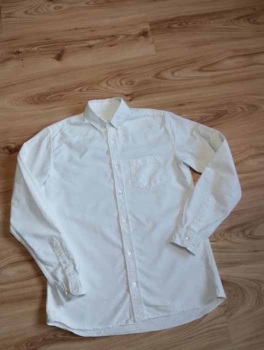 Biała Męska Koszula Z Długim Rękawem Octobre Éditions Oxford Button Down 100% Bawełna Organiczna