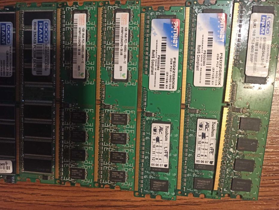 kości RAM  ddr ddr2 ddr1