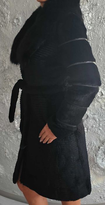 Włoskie futerko długie lis naturalny roz 40-42