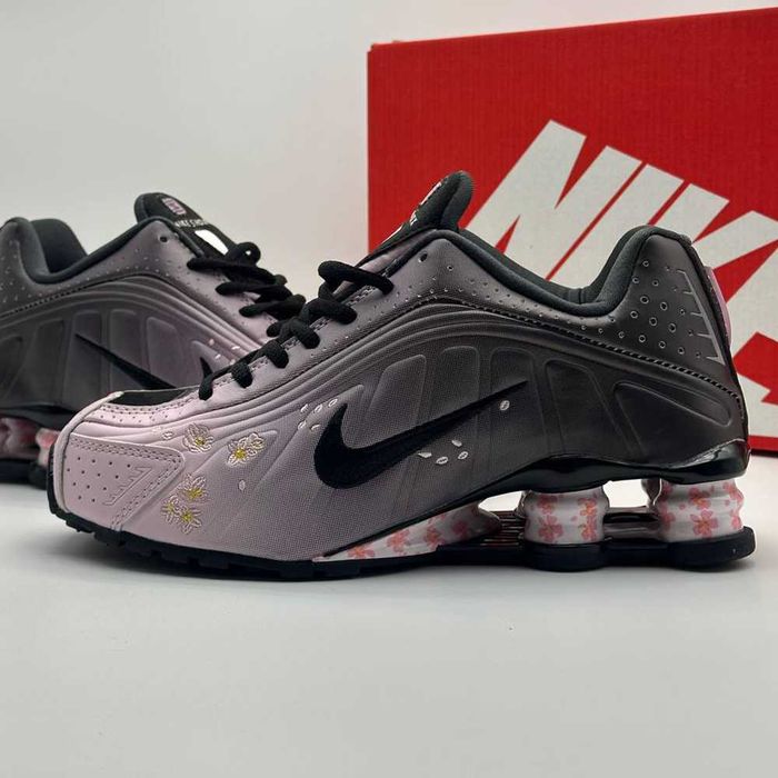 Кросівки Nike Shox R4 Sakura Pink Black | кроси Найк Шокс Р4 Сакура рожевого кольору текстиль