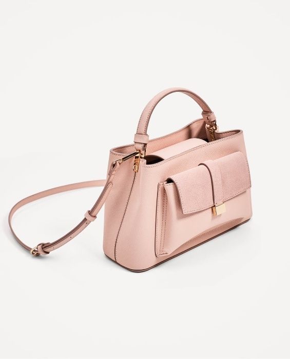 ZARA CITY torebka nowa pudrowa różowa 8350/204 NEW Poznań