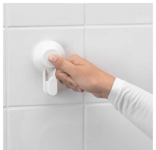 NOVO 2 Ganchos com Ventosas Branco