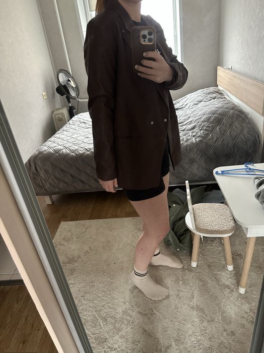 Піджак жакет шоколадний XC C шкіряний