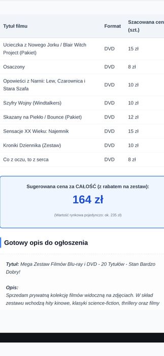 20 Filmów Blu-ray i DVD - Wszystkie SPRAWNE mega zestaw- PL Lektor