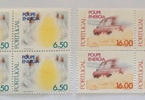 Série de 2 quadras de selos novos - Poupança de Energia - 1980