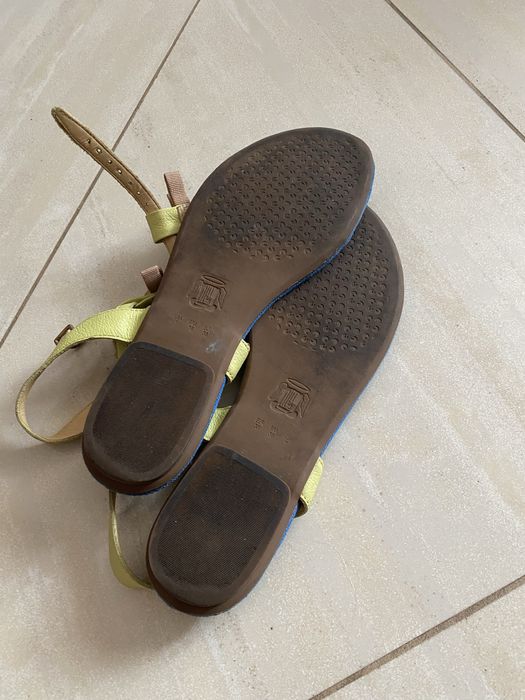 Sandalki skora/plotno H&M