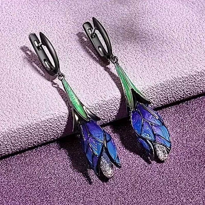 Ювелирные  Серьги-кольца  С  Цветочной  Подвеской