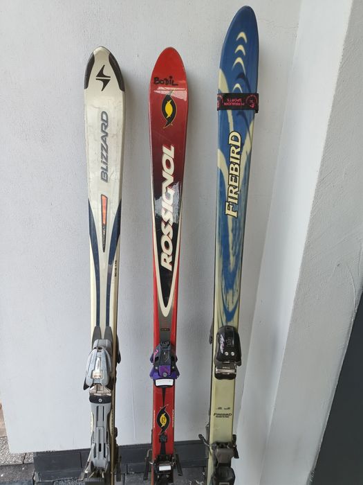 Zestaw 3 par nart - stan b.dobry